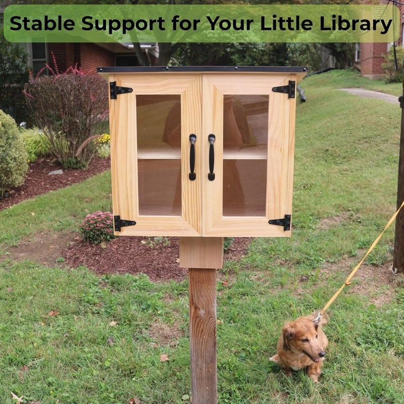 ZXYPRO ® Little Library Mount, Cedar | Fits 4x4 Posts | Screws Included | Stable & Easy to Install Outdoor Post Mount - Image 3